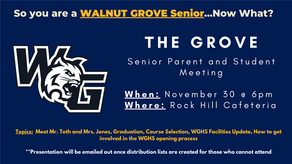  WGHS parent meeting poster